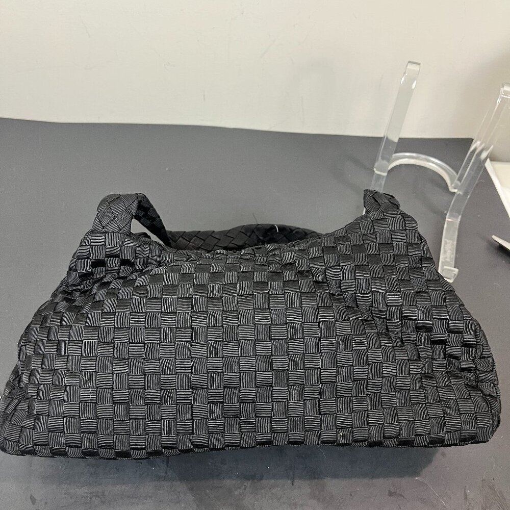 The Sak Black Woven Nylon Satchel with double handles
